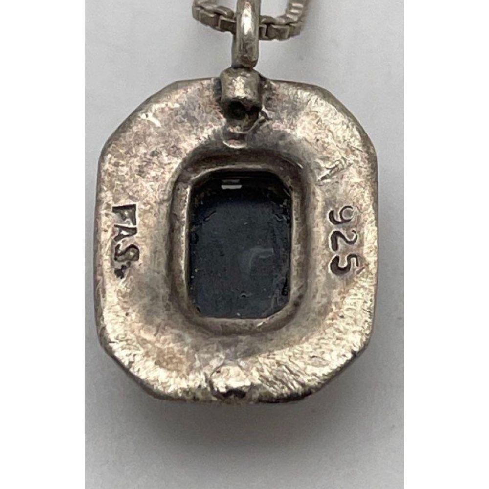 Sterling Rectangular Black Onyx & Marcasite Penda… - image 4
